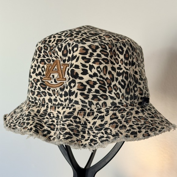 AUBURN TIGERS 47 WOMENS BUCKET HAT NWOT LEOPARD PRINT CAP ANIMAL $42 NCAA - Picture 2 of 6